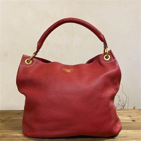 prada shoulder bag vitello daino red